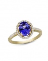 Effy Jewlery 14K Yellow Gold Tanzanite and Diamond Ring, 2.04 TCW Ring size 7