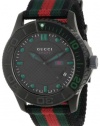 Gucci Men's YA126229 G-Timeless Dive Black Dial Nylon Strap Watch