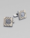 A tony twill pattern gives these smart cuff links undeniable style.94% brass/4% stainless steel/2% enamel½ squareImported