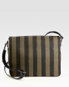 EXCLUSIVELY AT SAKS. Elegantly striped messenger bag with magnetic button closure and interior pockets and compartments to secure all of your business essentials.Flap, magnetic closureAdjustable shoulder strapInterior zip, slip pocketsLeather14W x 11H x 4DMade in Italy
