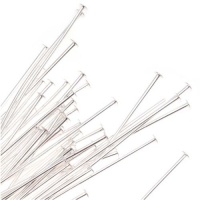 Silver Plated Head Pins 2 Inches Long/22 Gauge (X50) Silver Plated Head Pins 2 Inches Long/22 Gauge (X50)