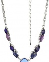 Anne Klein Gloria Silver-Tone Multi Purple Frontal Necklace