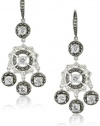 Judith Jack Marcasite and Crystal Starburst Drop Earrings