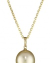 TARA Pearls 10X11mm Gold South Sea Pearl with 14 Karat Yellow Gold Pendant Necklace
