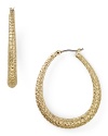 Tap into this season's textured trend with this pair of gold-plated hoop earrings from Carolee, accented by subtle, snakeskin-effect detailing.