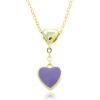 Lily Nily 18k Gold Overlay Children's Lavender Enamel Heart Dangle Pendant Necklace