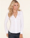 GUESS Kenzie Long-Sleeve Top, TRUE WHITE (MEDIUM)