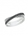 Effy Jewlery Prism Caviar Black and White Diamond Ring, .50 TCW Ring size 7