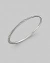 From the Cable Bangle Collection. Textured on the outside and smooth on the inside in cool sterling silver. Sterling silver Diameter, about 2½ Made in USA