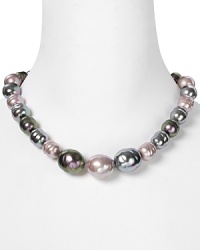 Add instant polish with this graduated, tonal pearl necklace from Majorica. A truly eye-catching style, this piece adds impact to any basic neckline. Add instant polish with this graduated, tonal pearl necklace from Majorica. A truly eye-catching style, this piece adds impact to any basic neckline.