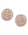 Belle of the ball. Swarovski's trendy pair of pierced stud earrings is easy to wear with virtually any outfit. A ball of vintage rose crystal pointiage glitters on each 22k gold-plated stud. Approximate diameter: 3/4 inch.