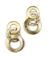 A fresh take on hoop earrings from Jones New York. Large goldtone interlocked hoop earrings finished in gold-plated mixed metal. Approximate drop: 1-1/2 inches.