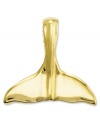 Have a whale of a good time! This charming whale tail slide pendant is crafted in polished 14k gold. Chain not included. Approximate length: 6/10 inch. Approximate width: 6/10 inch.
