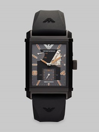 Modern and distinctive, yet fashioned for everyday living, in coated stainless steel.Rectangle bezelQuartz movementWater resistant to 5ATMSecond handStainless steel case: 33mm(1.29)Stainless steel braceletImported Modern and distinctive, yet fashioned for everyday living, in coated stainless steel.Rectangle bezelQuartz movementWater resistant to 5ATMSecond handStainless steel case: 33mm(1.29)Stainless steel braceletImported
