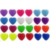 12 Pairs 1/2 Neon Heart Studs, Plastic Stud (No Metal) In Assorted