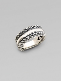 From the Caviar Basic Collection. Stunning and stylish, caviar beading is striped by a center smooth band. Sterling silver Width, about ¾ Imported From the Caviar Basic Collection. Stunning and stylish, caviar beading is striped by a center smooth band. Sterling silver Width, about ¾ Imported