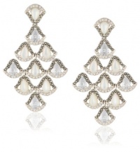 Judith Jack Amor Sterling Silver, Marcasite, Cubic Zirconia and Pearl Chandelier Drop Earrings