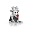 Christmas Gifts Bling Jewelry 925 Sterling Silver Rudolph Red Nose Reindeer Bead Fits Pandora