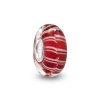 Bling Jewelry .925 Sterling Silver Red White Murano Glass Bead Compatible with Pandora Bead Bracelet