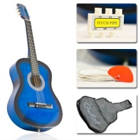 New Blue Acoustic Guitar W/ Accessories Combo Kit Beginners New Blue Acoustic Guitar W/ Accessories Combo Kit Beginners