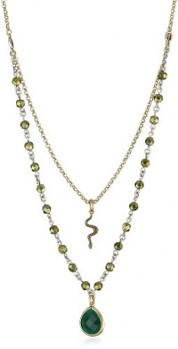 Lucky Brand Glam Rock Silver and Gold-Tone Serpent Layered Necklace Lucky Brand Glam Rock Silver and Gold-Tone Serpent Layered Necklace