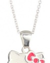 Hello Kitty Girl's Sterling Silver Pink Bow Pendant Necklace and Chain