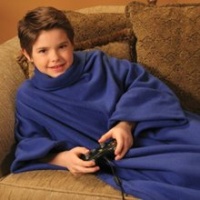 Snuggie for Kids Deluxe with Slipper Socks - Blue