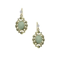 Fancy Drop Jade Green Vine Earrings Fancy Drop Jade Green Vine Earrings