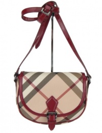 BURBERRY Nova Mini Rosslyn Checker Crossbody Bag / Shoulder Bag - Raspberry Sorbet