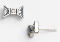 MARC BY MARC JACOBS Crystal Bow Stud Earrings, Argento OX MARC BY MARC JACOBS Crystal Bow Stud Earrings, Argento OX