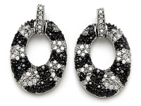 Original Star K(tm) Round Black and White Cubic Zirconia Oval Shape Earrings in 925 Sterling Silver Original Star K(tm) Round Black and White Cubic Zirconia Oval Shape Earrings in 925 Sterling Silver