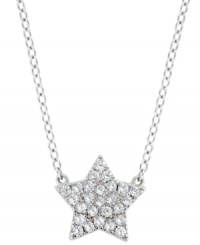 Super cute! This cubic zirconia (1/3 ct. t.w.) mini pendant is crafted in sterling silver finished in platinum, by CRISLU. Approximate length: 16 inches with 2-inch extender. Approximate drop: 1/4 inch. Super cute! This cubic zirconia (1/3 ct. t.w.) mini pendant is crafted in sterling silver finished in platinum, by CRISLU. Approximate length: 16 inches with 2-inch extender. Approximate drop: 1/4 inch.