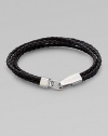 A braided strand of fine Italian leather is offset by a gleaming sterling silver clasp.LeatherSterling silverAbout 8 long Made in the United Kingdom