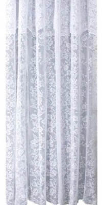 Ricardo Romance Lace White Lace Fabric Shower Curtain With An Attached Valance, 72 X 72 Long Ricardo Romance Lace White Lace Fabric Shower Curtain With An Attached Valance, 72 X 72 Long