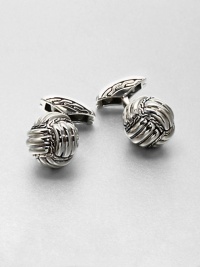 A simple, yet exquisite design, set in sterling silver and finished with a charming, braided detail.Sterling silverAbout ¼ diam.Imported A simple, yet exquisite design, set in sterling silver and finished with a charming, braided detail.Sterling silverAbout ¼ diam.Imported