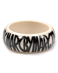 Leave no doubts about your label loyalty. Touting MARC BY MARC JACOBS' logo, this bright bangle has style-setting written all over it. Leave no doubts about your label loyalty. Touting MARC BY MARC JACOBS' logo, this bright bangle has style-setting written all over it.