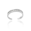 Sterling Silver Channel Set Clear CZ Toe Ring