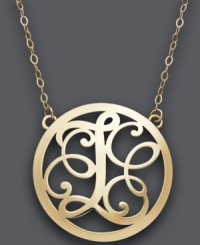 Looking for the perfect personalized gift? This stunning, letter L scroll pendant will do just the trick. Setting and chain crafted in 14k gold. Approximate length: 17 inches. Approximate drop: 1 inch. Looking for the perfect personalized gift? This stunning, letter L scroll pendant will do just the trick. Setting and chain crafted in 14k gold. Approximate length: 17 inches. Approximate drop: 1 inch.