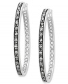 Inner, and outer, beauty. Genevieve & Grace's hoop earrings, set in sterling silver, dazzle with marcasite and crystal on the interior and exterior for a stunning look. Approximate diameter: 1-1/2 inches.
