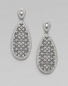 EXCLUSIVELY AT SAKS. A single drop of delicate lacework with crystal detailing.Crystal Rhodium plated Length, about 2 Width, about ¾ Post backs Imported 
