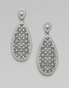 EXCLUSIVELY AT SAKS. A single drop of delicate lacework with crystal detailing.Crystal Rhodium plated Length, about 2 Width, about ¾ Post backs Imported 