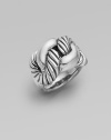 From the Cordelia Collection. Large intertwined knots of classic cable and smooth sterling silver elegantly grace the finger. Sterling silver Width, about 1 Made in USA 