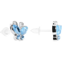 Acrylic Blue Gem Butterfly Plastic Stud Earrings