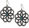 Lucky Brand Golden Desert Silver-Tone Openwork Flower Drop Earrings