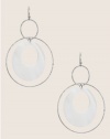 GUESS Silver-tone and Shell Hoop Earrings, SILVER