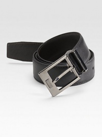 An adjustable look in premier Italian leather, finished with distinct texture and a classic buckle. Double sided About 1½ wide Made in Italy An adjustable look in premier Italian leather, finished with distinct texture and a classic buckle. Double sided About 1½ wide Made in Italy