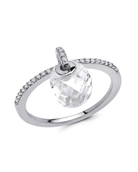 Check please. This sterling silver and cubic zirconia ring from Crislu adds a hit of contemporary sparkle with a checkerboard-effect dangle. Check please. This sterling silver and cubic zirconia ring from Crislu adds a hit of contemporary sparkle with a checkerboard-effect dangle.