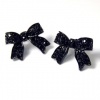 I'm A Cute Little Princess Ribbon Pave' Earrings (Black)