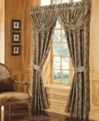 Introduce classic Italian-inspired design to any room with the Botticelli window panel. These sleek, shimmering fabric panels feature a detailed weave of florals in neutral color. The overall look brings classic beauty to its surroundings. Introduce classic Italian-inspired design to any room with the Botticelli window panel. These sleek, shimmering fabric panels feature a detailed weave of florals in neutral color. The overall look brings classic beauty to its surroundings.