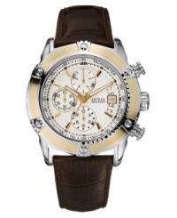 Switch into high gear with this multifunctional watch by GUESS. Switch into high gear with this multifunctional watch by GUESS.